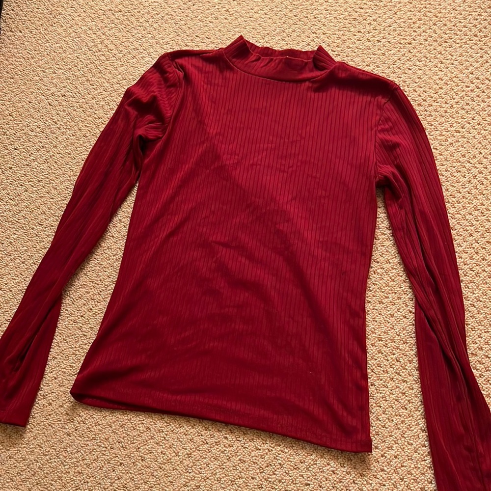 Red turtle neck